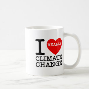 I Love Climate Change Heart Glol Warming Funny Ear Coffee Mug