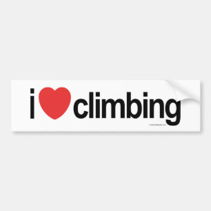 I Love Climbing Bumper Sticker