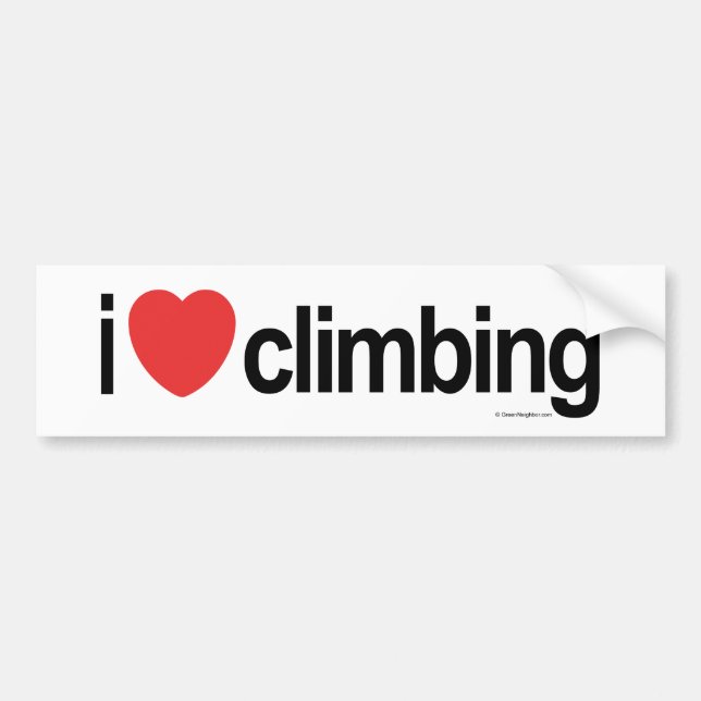 I Love Climbing Bumper Sticker (Front)