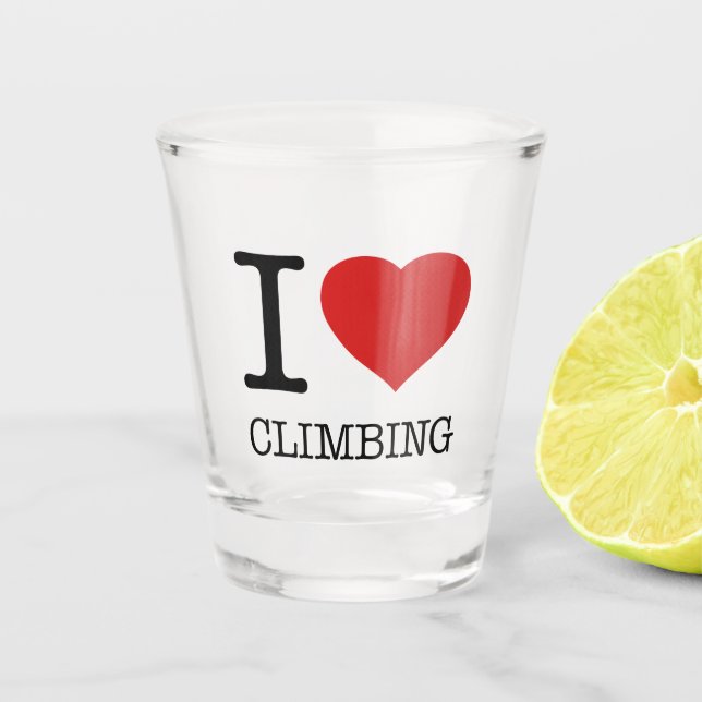 I LOVE CLIMBING SHOT GLASS (Front)