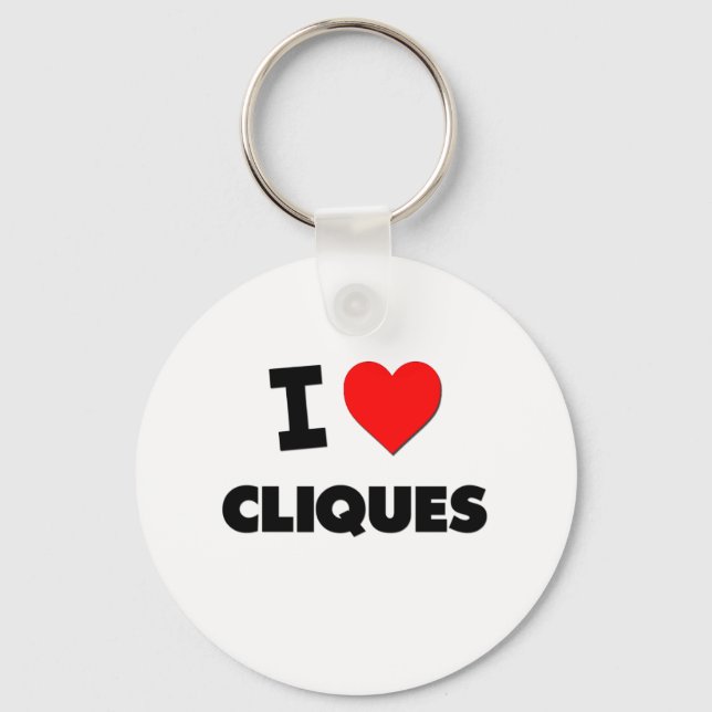 I love Cliques Key Ring (Front)