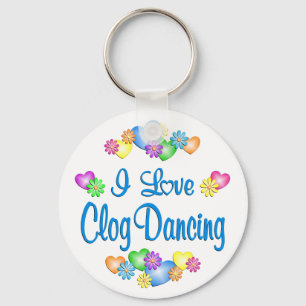 I Love Clog Dancing Key Ring