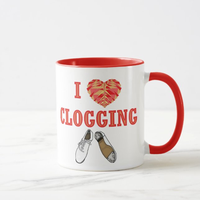 I Love Clogging Heart Shoe Dancing Mug (Right)