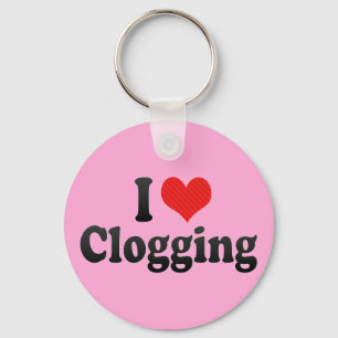 I Love Clogging Key Ring