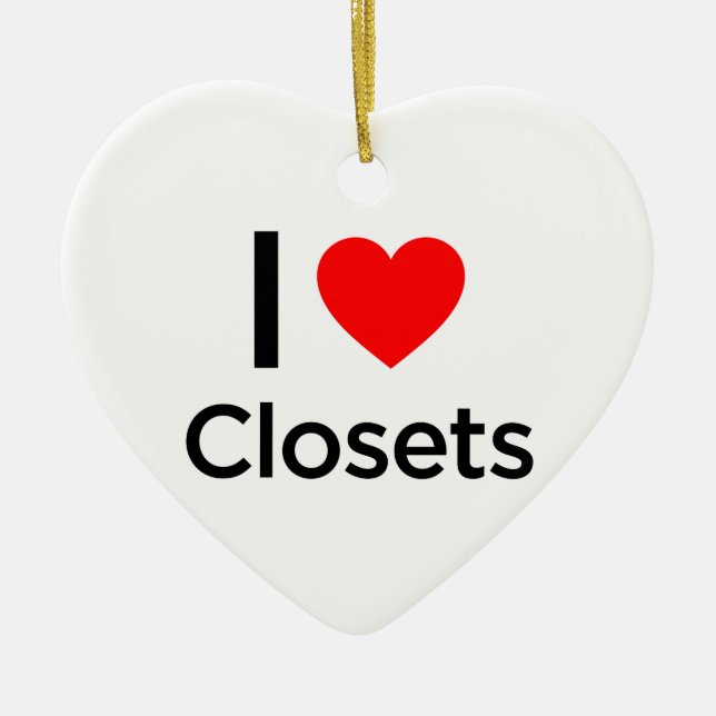 I Love Closets Ceramic Tree Decoration (Front)