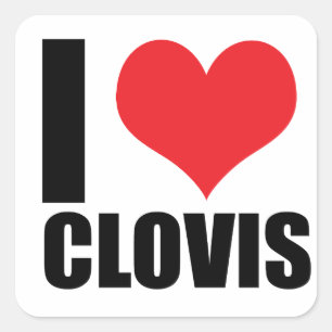I love Clovis Square Sticker