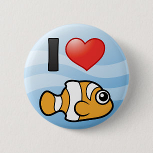 I Love Clownfish 6 Cm Round Badge
