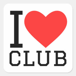 I love club square sticker