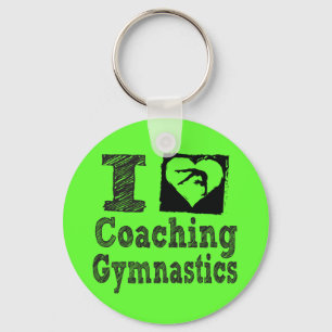 I Love Coaching Gymnastics Key Ring
