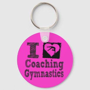 I love Coahing Gymnastics Key Chain