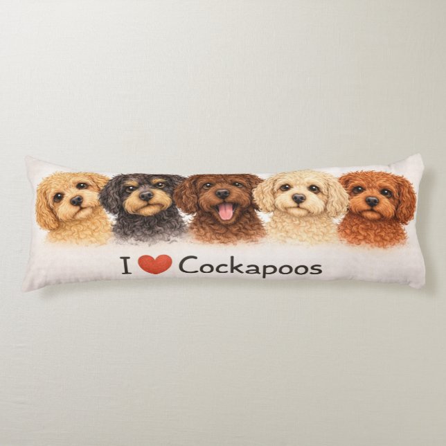 I Love Cockapoos Pillow | Cute Dog Lover Cushion (Front)