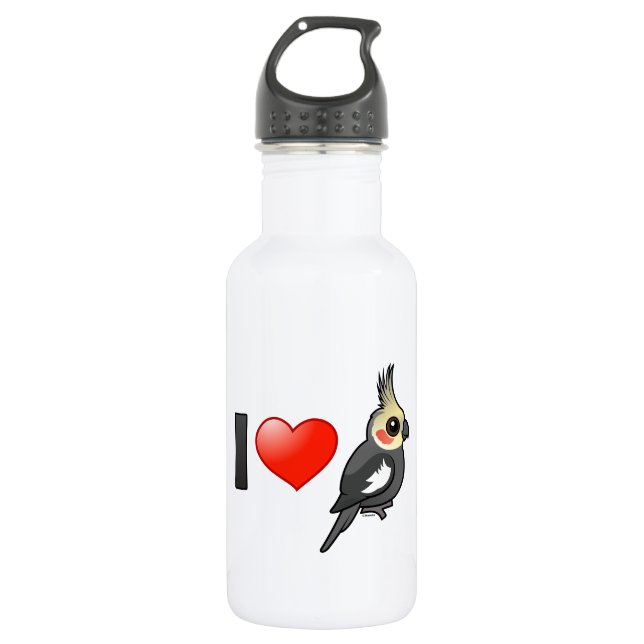 I Love Cockatiels 532 Ml Water Bottle (Front)