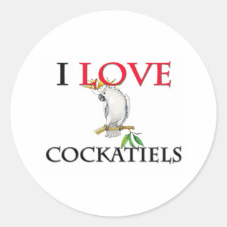 I Love Cockatiels Classic Round Sticker