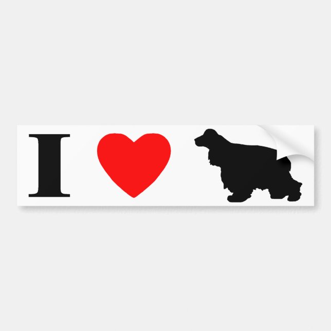 I Love Cocker Spaniels Bumper Sticker (Front)