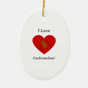 I love cockroaches ceramic tree decoration