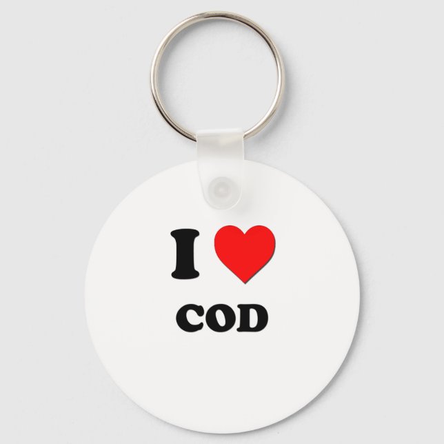 I love Cod Key Ring (Front)