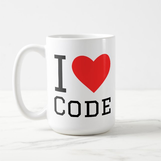 I love code coffee mug (Left)