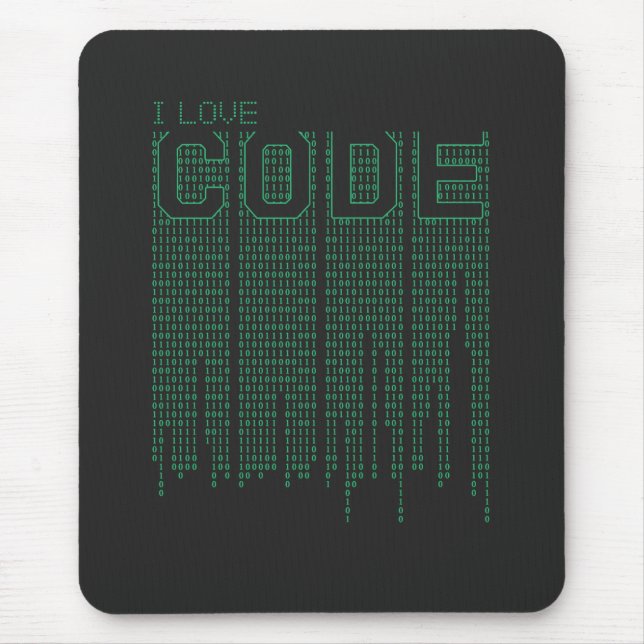 I Love Code Mouse Mat (Front)