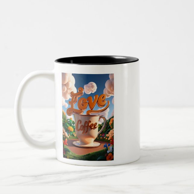 i love coffe Two-Tone coffee mug (Left)