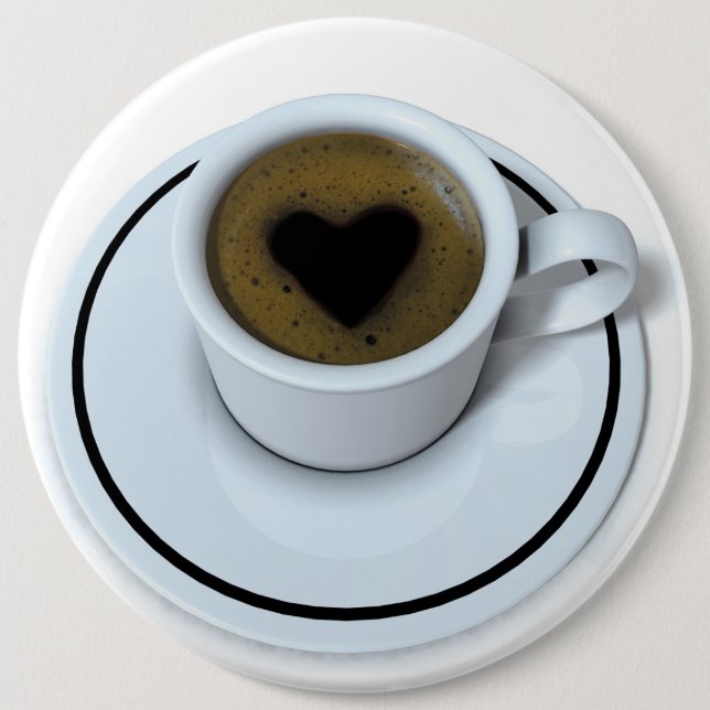 I LOVE coffee 6 Cm Round Badge (Front)