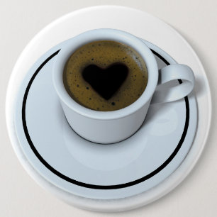 I LOVE coffee 6 Cm Round Badge
