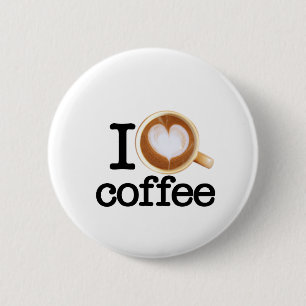 I Love Coffee 6 Cm Round Badge