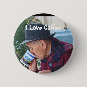 I Love Coffee 6 Cm Round Badge
