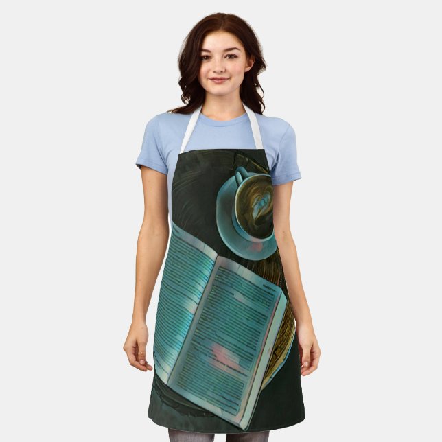 I love coffee and books apron (Worn)