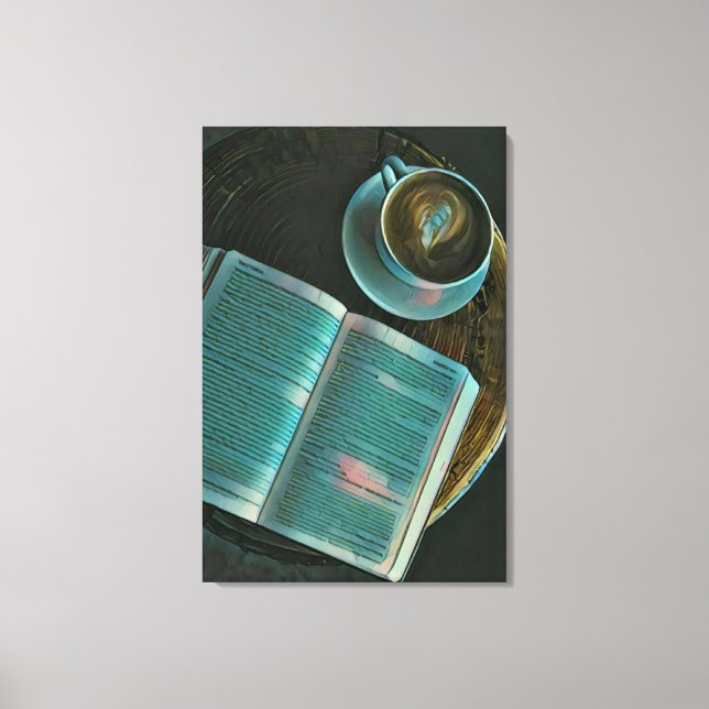 I love coffee and books canvas print (Front)