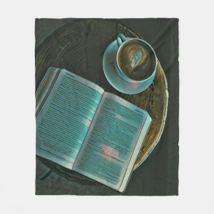 I love coffee and books fleece blanket