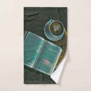I love coffee and books hand towel