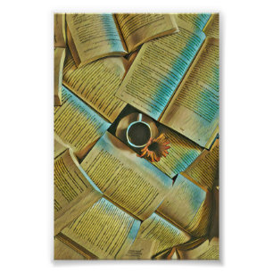 I love coffee and books photo print