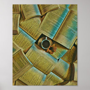 I love coffee and books poster