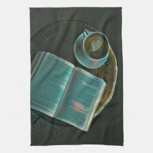 I love coffee and books tea towel
