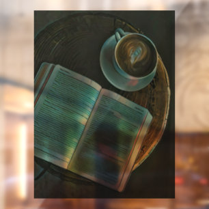 I love coffee and books window cling