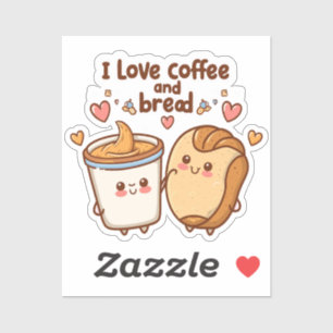 I Love Coffee and Bread Gift For Coffee Lover