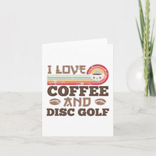 I love Coffee and Disc golf Retro Sunset Gift Card