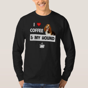 I Love Coffee And My Basset Hound Dog Mum Dad Pet T-Shirt