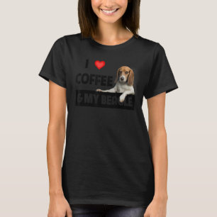 I Love Coffee And My Beagle Dog Mum Dad Pet Parent T-Shirt