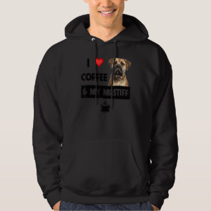 I Love Coffee And My Bullmastiff Mum Dad Pet Paren Hoodie