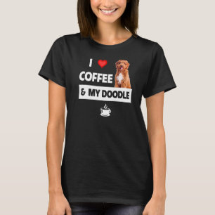 I Love Coffee And My Golden Doodle Dog Mum Dad Pet T-Shirt
