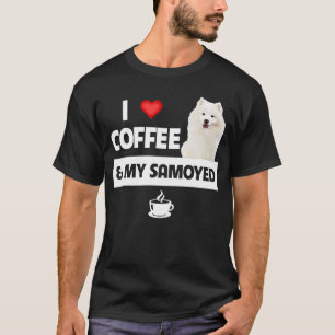 I Love Coffee and My Samoyed Herding Paws Mum Dad T-Shirt