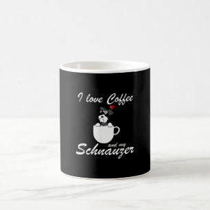 i love coffee and my schnauzer dog lovers mug