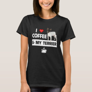 I Love Coffee and My Smooth Fox Terrier Dog Mom Da T-Shirt