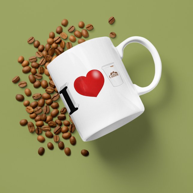 I love coffee black half text large coffee mug (Creator Uploaded)