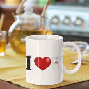 I love coffee black half text mug