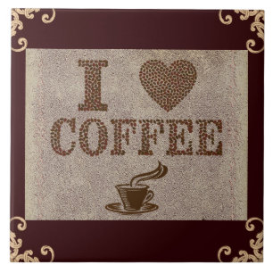I Love Coffee Ceramic Tile