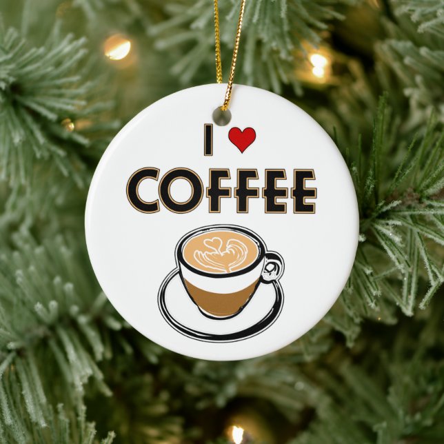 I Love Coffee Ceramic Tree Decoration (Tree)