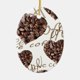 I Love Coffee!! Ceramic Tree Decoration