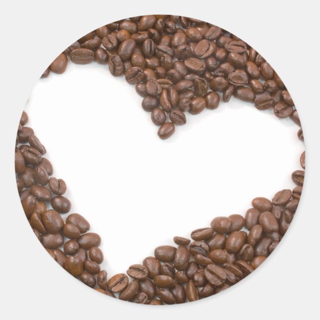 I Love Coffee Classic Round Sticker (Front)